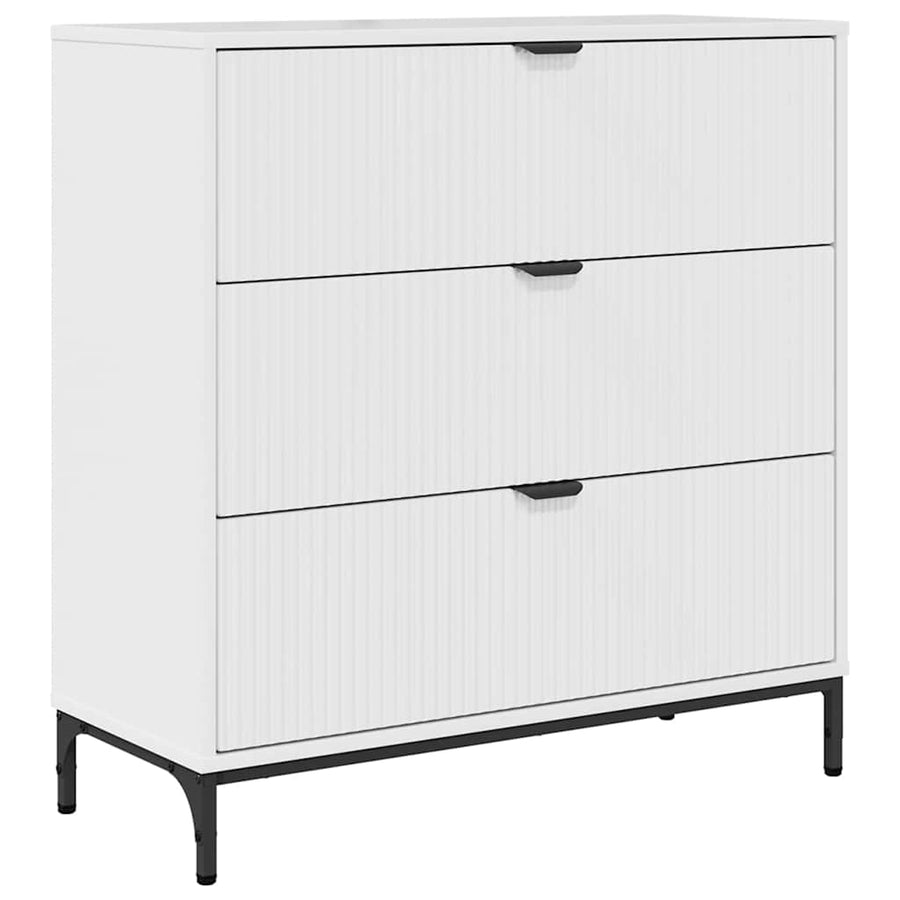 Dressoir met lade Hoogglans wit 79,5 x 33 x 82 cm Bewerkt hout