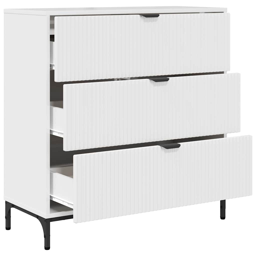 Dressoir met lade Hoogglans wit 79,5 x 33 x 82 cm Bewerkt hout