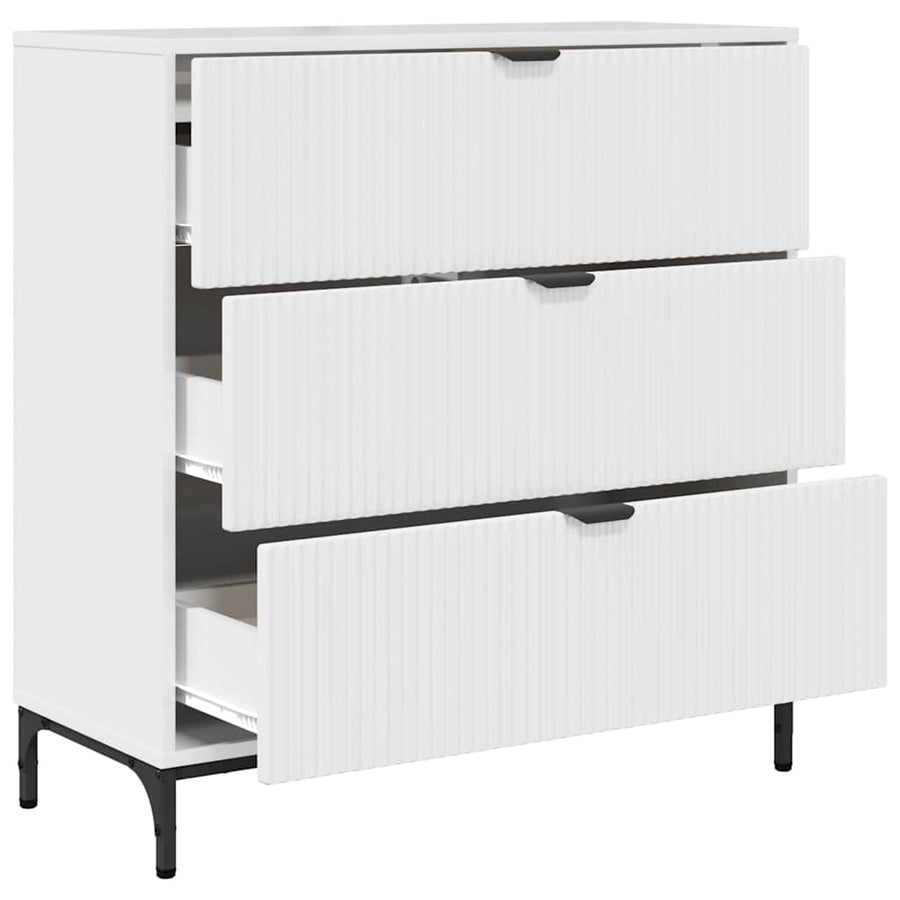 Dressoir met lade Hoogglans wit 79,5 x 33 x 82 cm Bewerkt hout