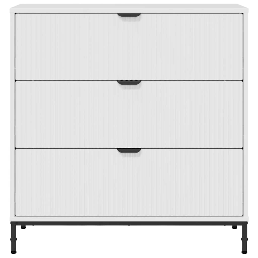 Dressoir met lade Hoogglans wit 79,5 x 33 x 82 cm Bewerkt hout