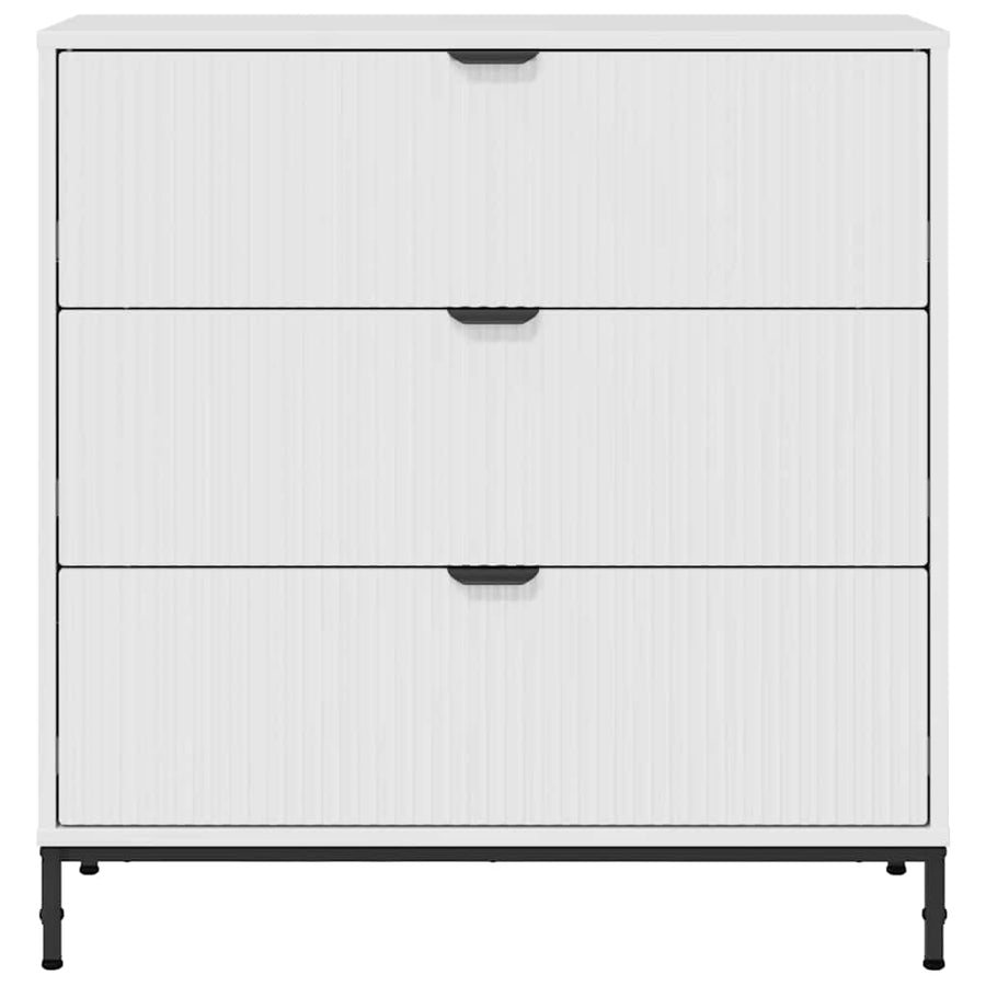 Dressoir met lade Hoogglans wit 79,5 x 33 x 82 cm Bewerkt hout