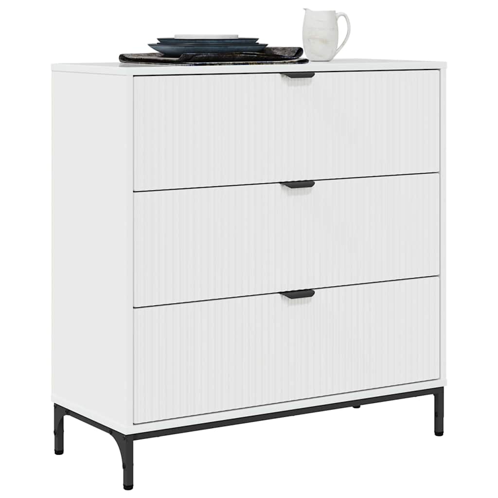 Dressoir met lade Hoogglans wit 79,5 x 33 x 82 cm Bewerkt hout