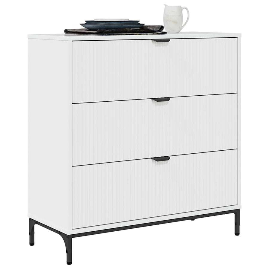 Dressoir met lade Hoogglans wit 79,5 x 33 x 82 cm Bewerkt hout