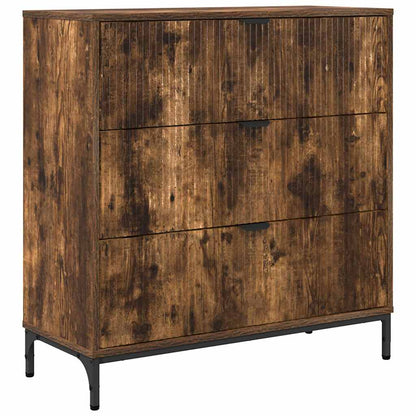 Dressoir met lade Gerookt eiken 79,5 x 33 x 82 cm Bewerkt hout