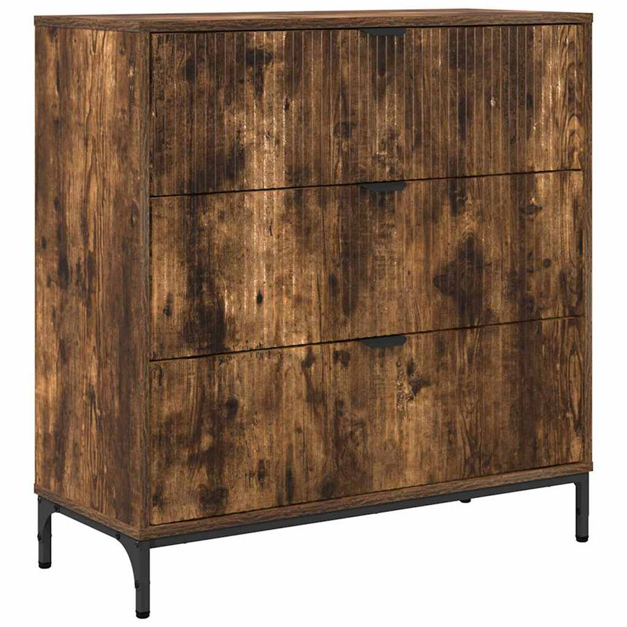 Dressoir met lade Gerookt eiken 79,5 x 33 x 82 cm Bewerkt hout