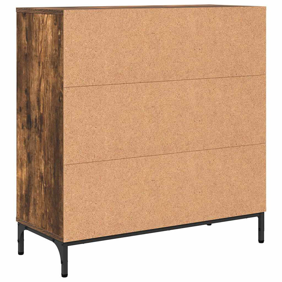 Dressoir met lade Gerookt eiken 79,5 x 33 x 82 cm Bewerkt hout