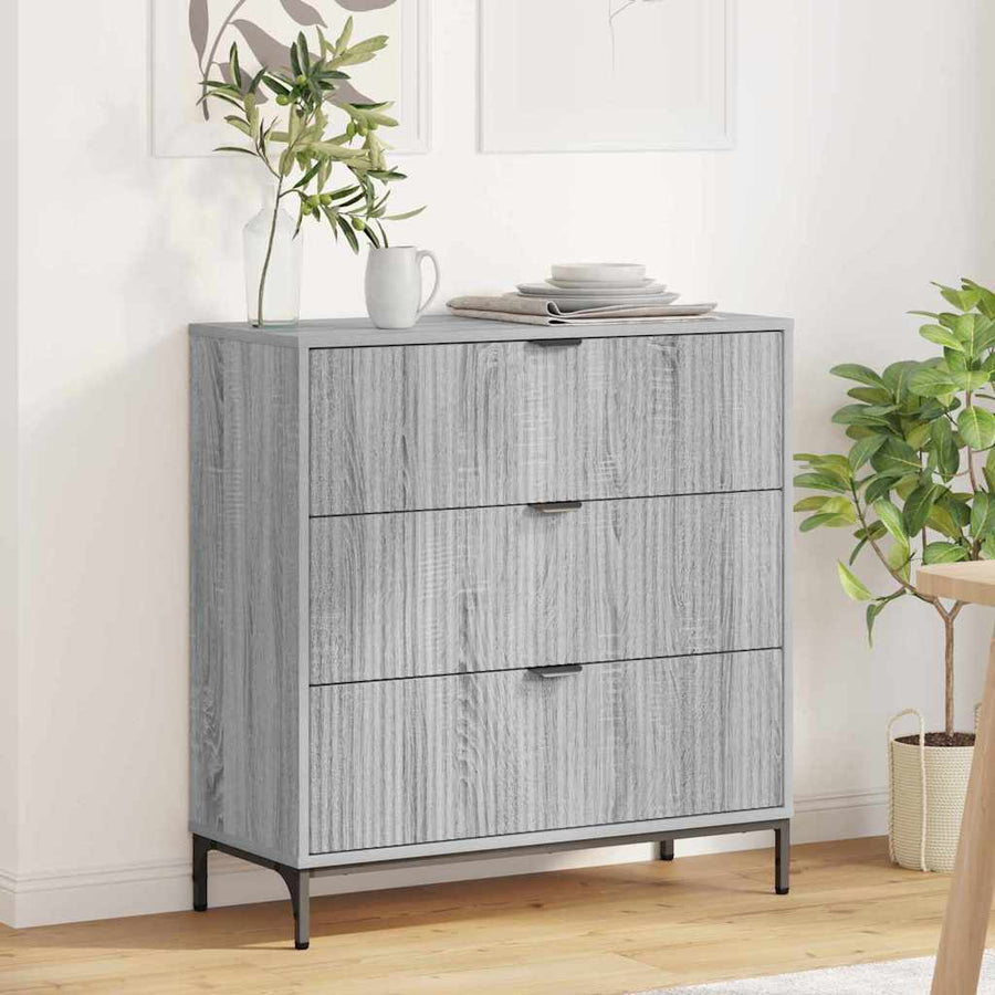 Dressoir met lade Grijs Sonoma 79,5 x 33 x 82 cm Bewerkt hout