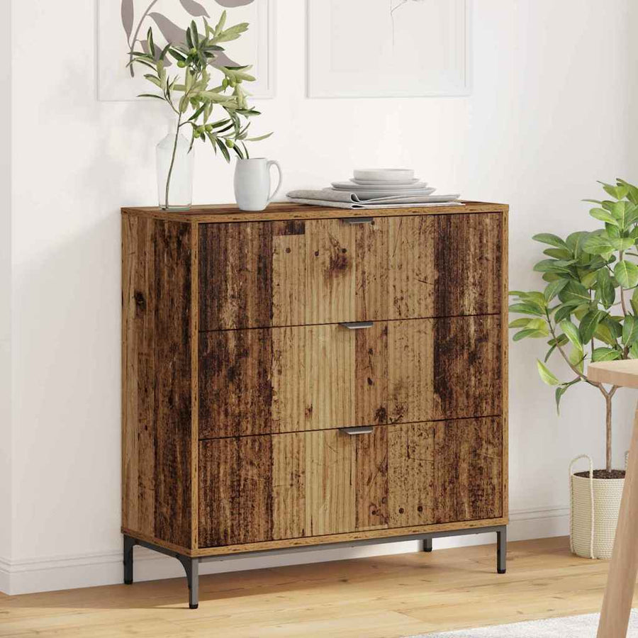 Dressoir met lade Oudhout 79,5 x 33 x 82 cm Bewerkt hout