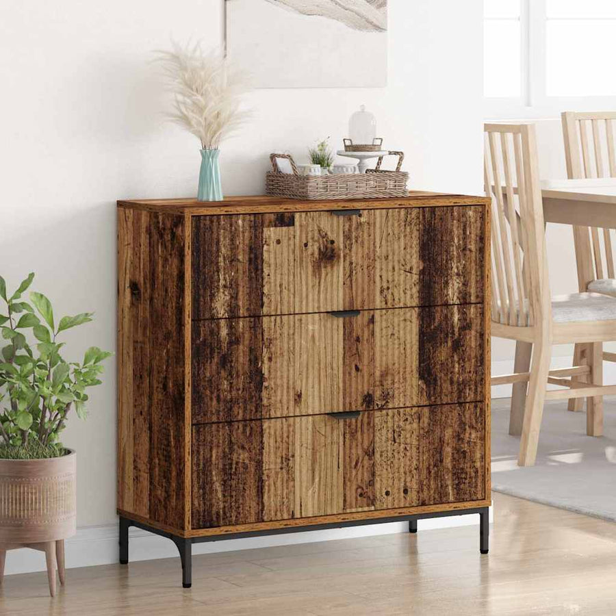 Dressoir met lade Oudhout 79,5 x 33 x 82 cm Bewerkt hout