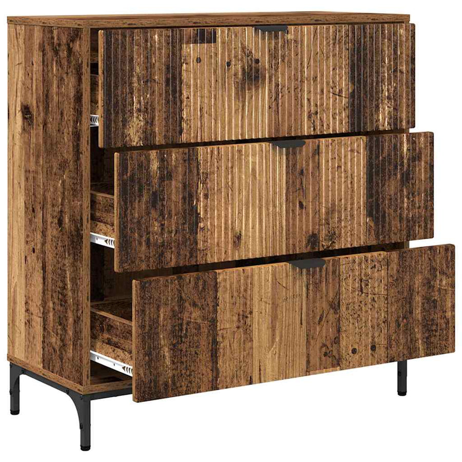 Dressoir met lade Oudhout 79,5 x 33 x 82 cm Bewerkt hout