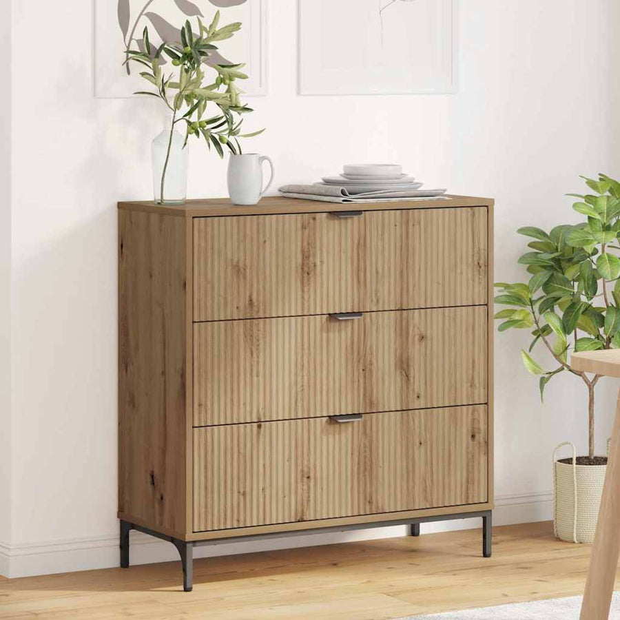 Dressoir met lade Artisan Eiken 79,5 x 33 x 82 cm Bewerkt hout