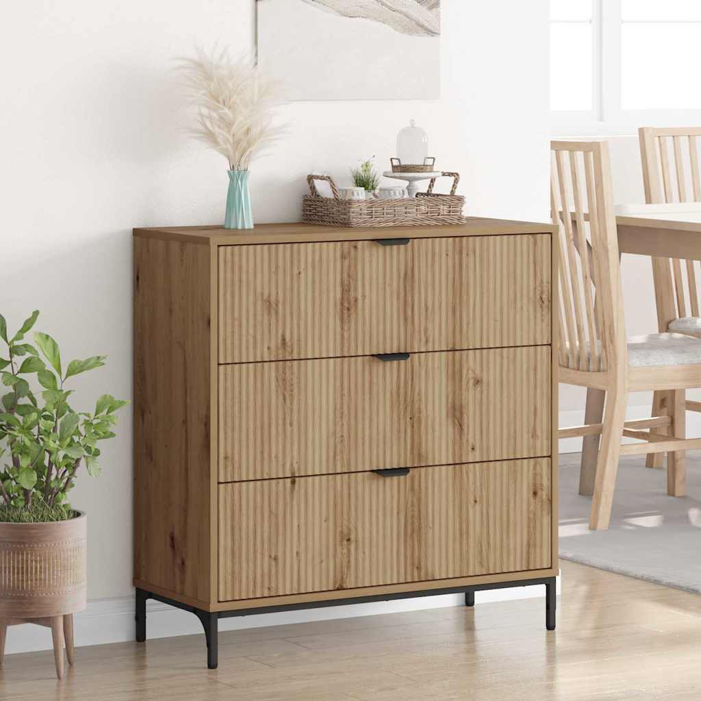 Dressoir met lade Artisan Eiken 79,5 x 33 x 82 cm Bewerkt hout