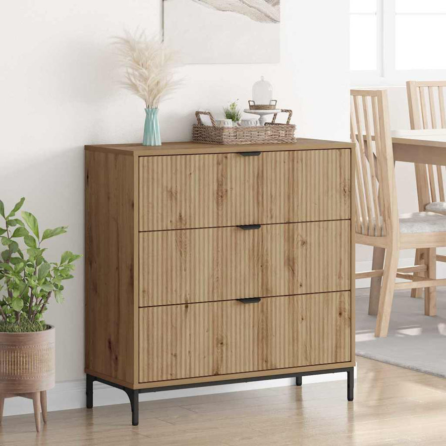 Dressoir met lade Artisan Eiken 79,5 x 33 x 82 cm Bewerkt hout