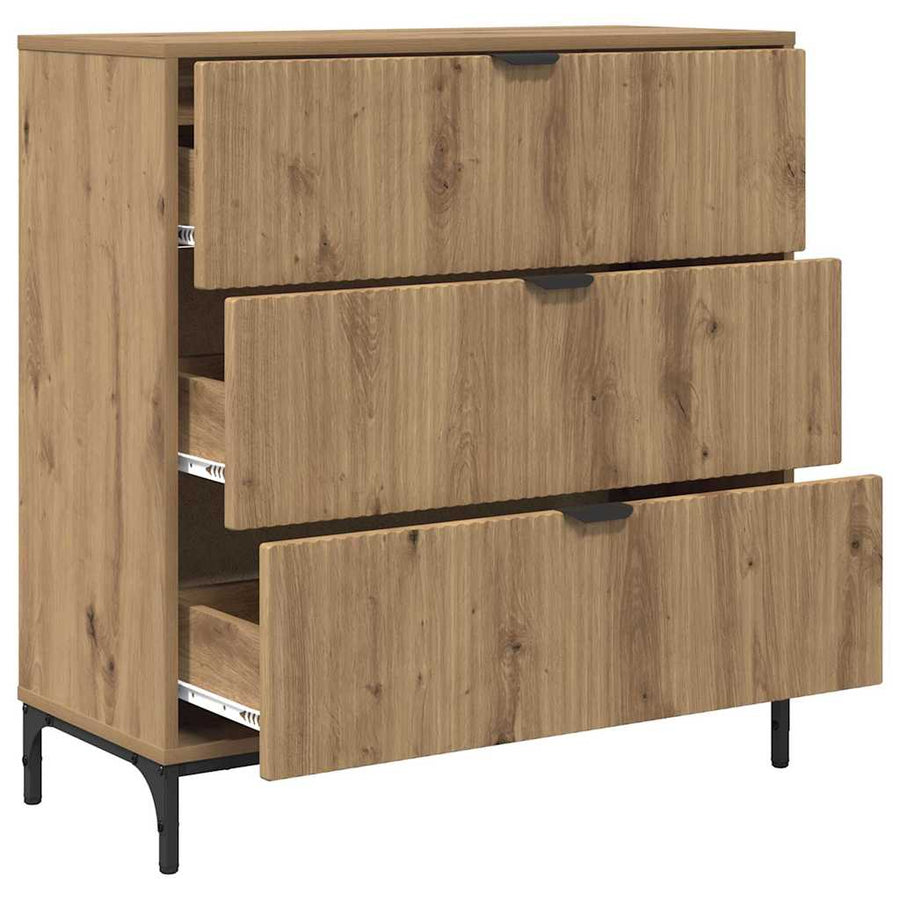 Dressoir met lade Artisan Eiken 79,5 x 33 x 82 cm Bewerkt hout