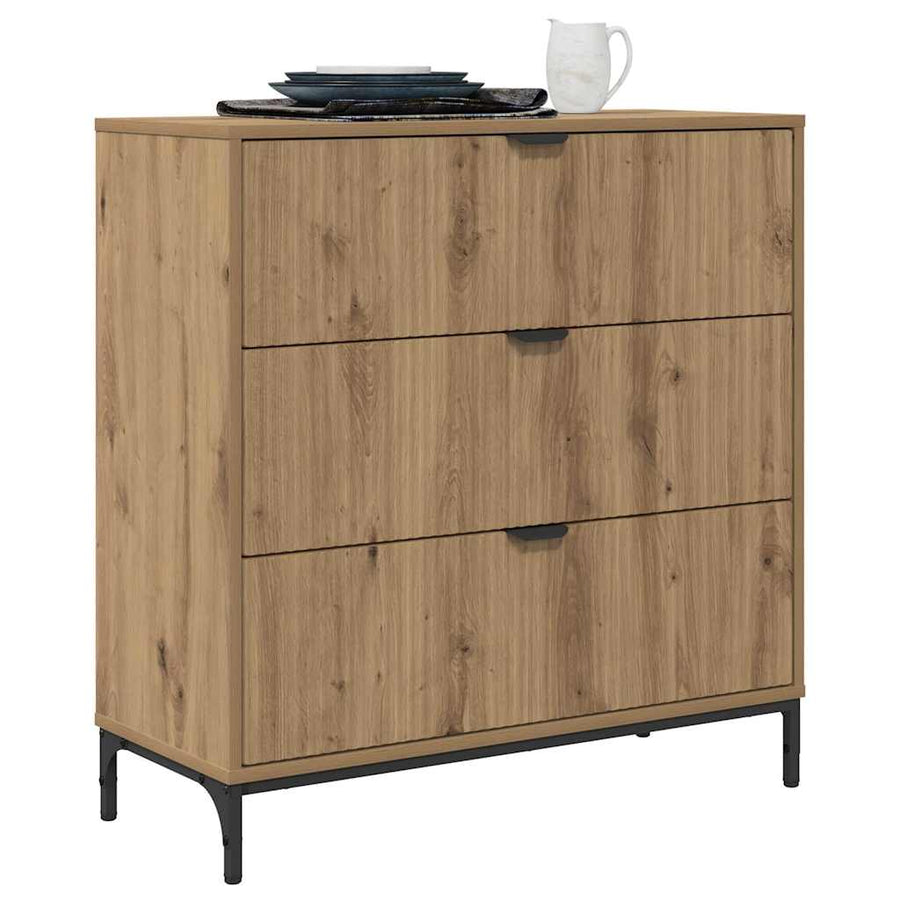 Dressoir met lade Artisan Eiken 79,5 x 33 x 82 cm Bewerkt hout