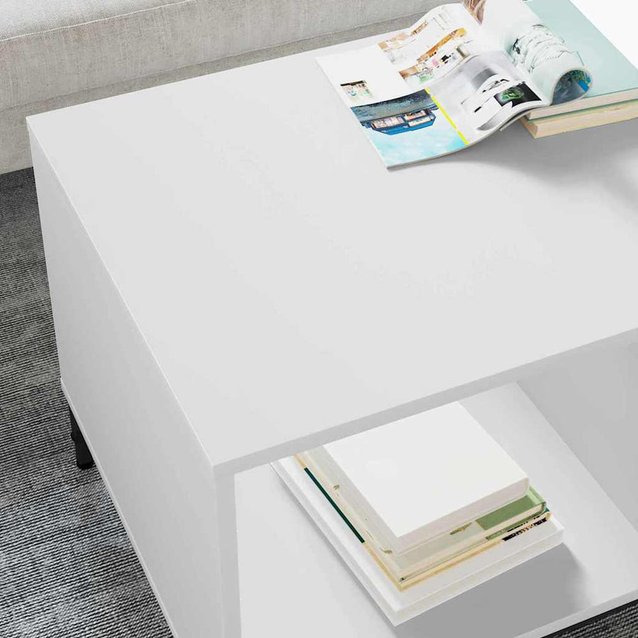 Salontafel met lade Wit 90 x 49 x 46 cm Bewerkt hout