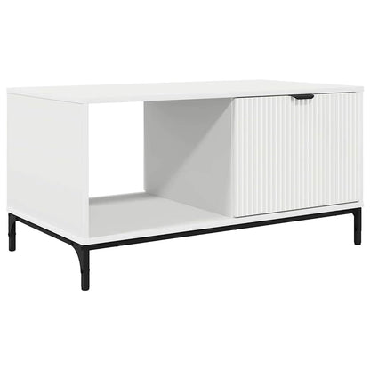Salontafel met lade Wit 90 x 49 x 46 cm Bewerkt hout