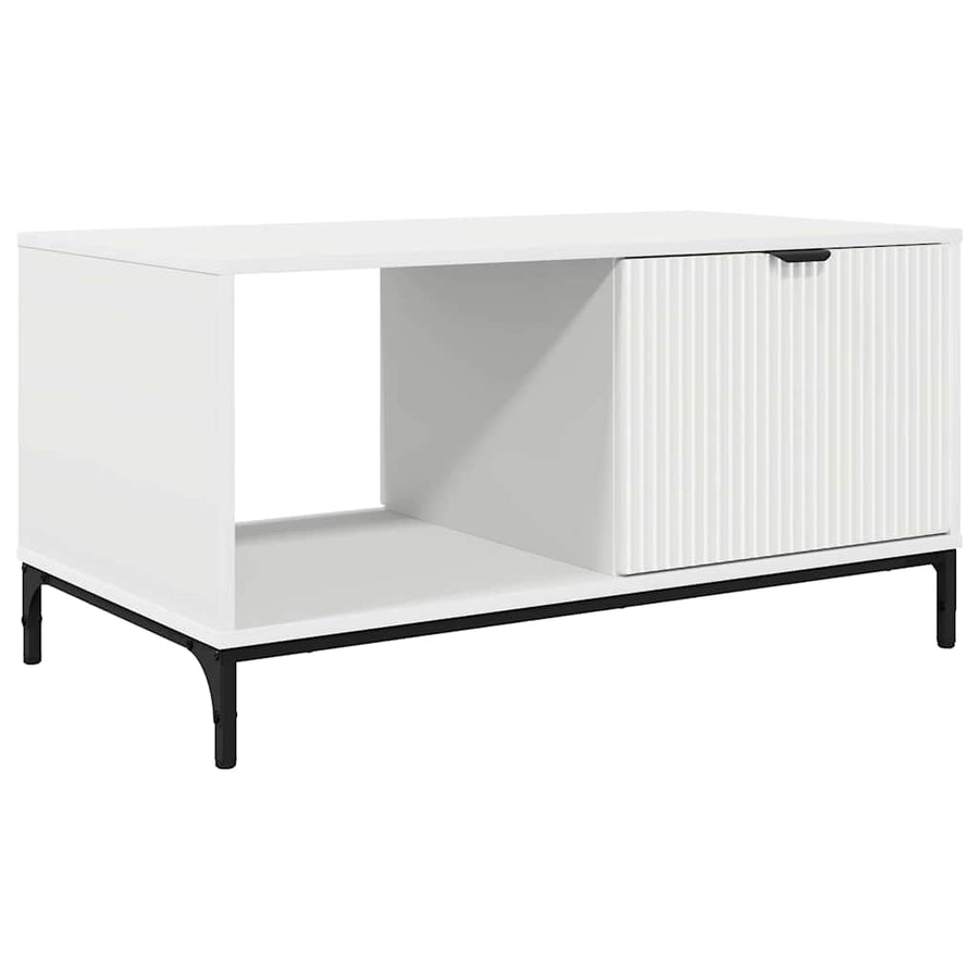 Salontafel met lade Wit 90 x 49 x 46 cm Bewerkt hout
