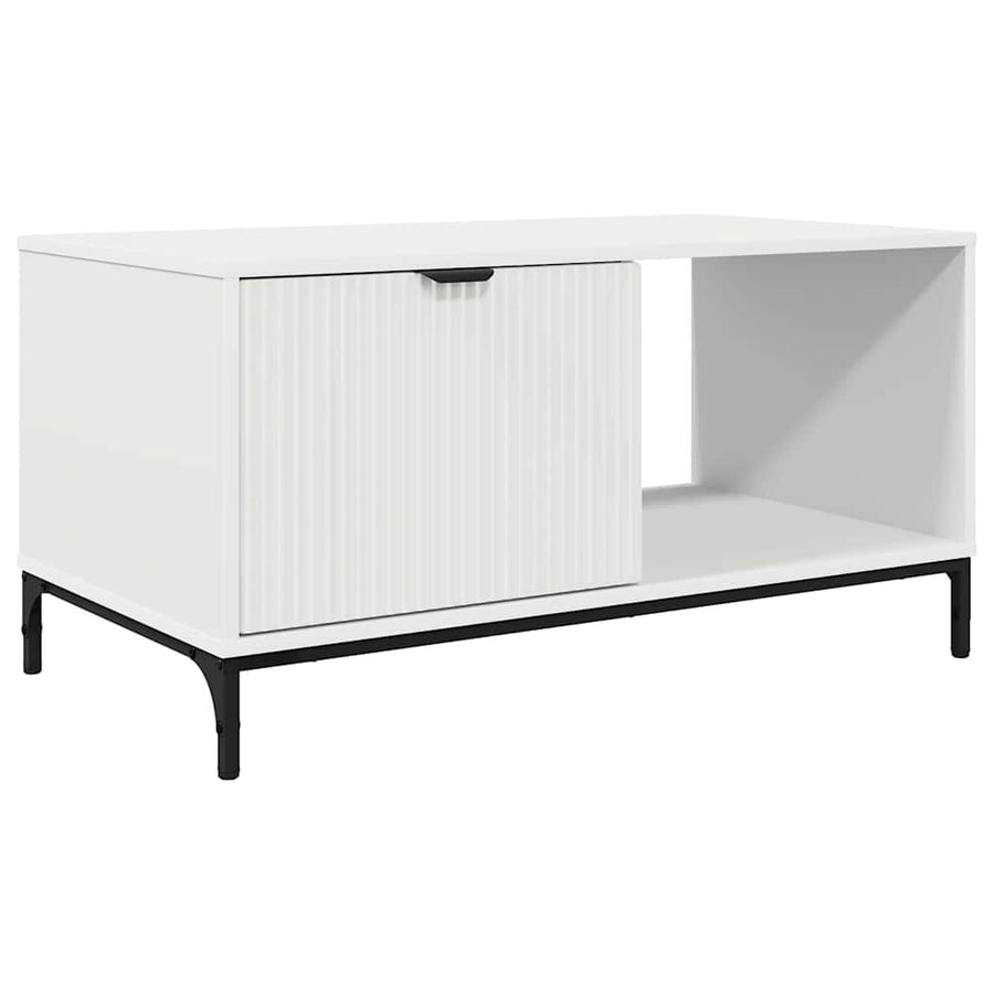 Salontafel met lade Wit 90 x 49 x 46 cm Bewerkt hout