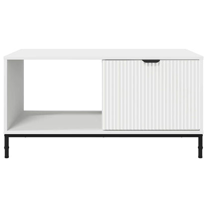 Salontafel met lade Wit 90 x 49 x 46 cm Bewerkt hout