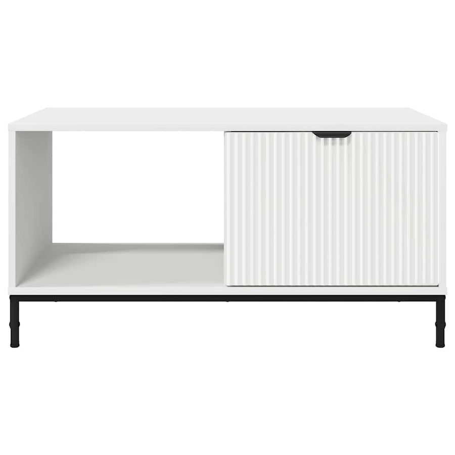 Salontafel met lade Wit 90 x 49 x 46 cm Bewerkt hout