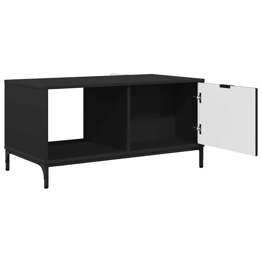 Salontafel met lade Zwart Eiken 90 x 49 x 46 cm Bewerkt hout