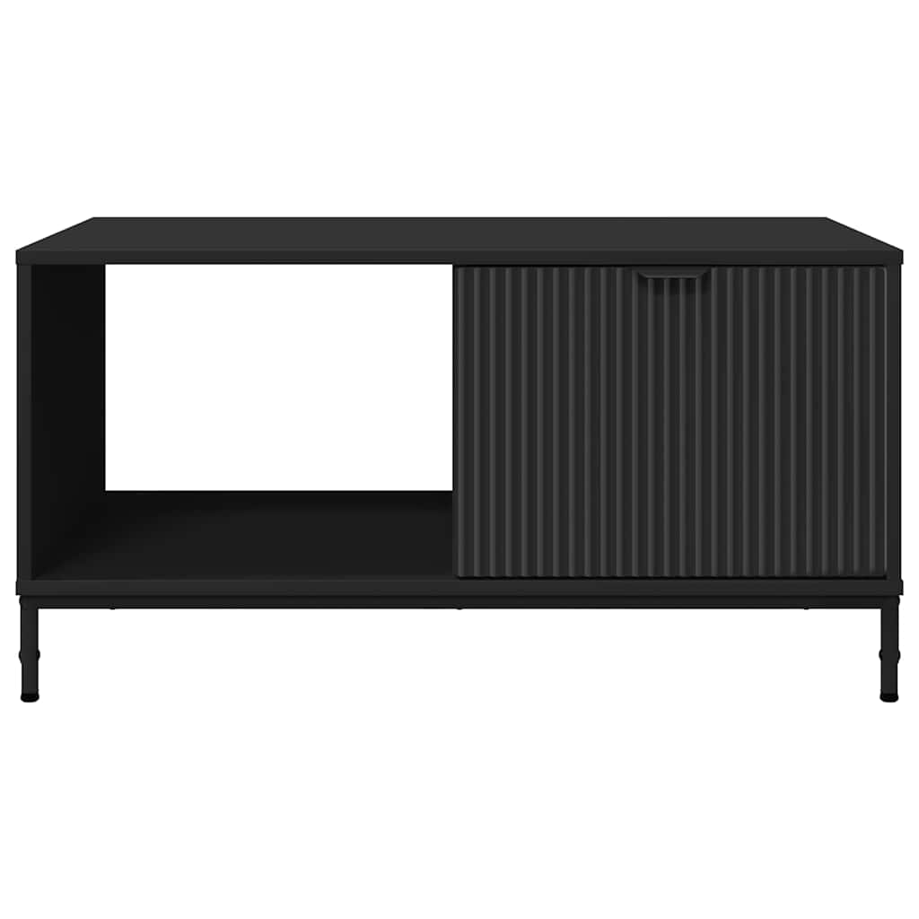Salontafel met lade Zwart Eiken 90 x 49 x 46 cm Bewerkt hout