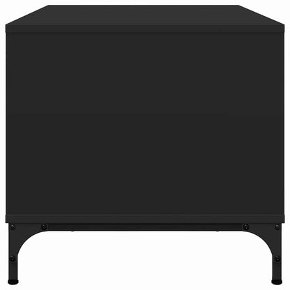 Salontafel met lade Zwart Eiken 90 x 49 x 46 cm Bewerkt hout
