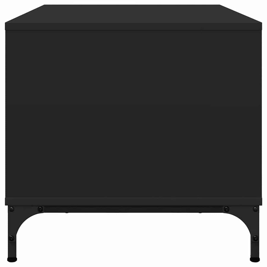 Salontafel met lade Zwart Eiken 90 x 49 x 46 cm Bewerkt hout
