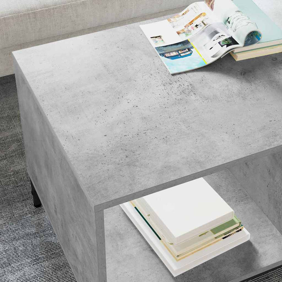 Salontafel met lade Beton Grijs 90 x 49 x 46 cm Bewerkt hout