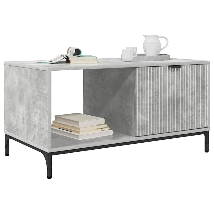 Salontafel met lade Beton Grijs 90 x 49 x 46 cm Bewerkt hout