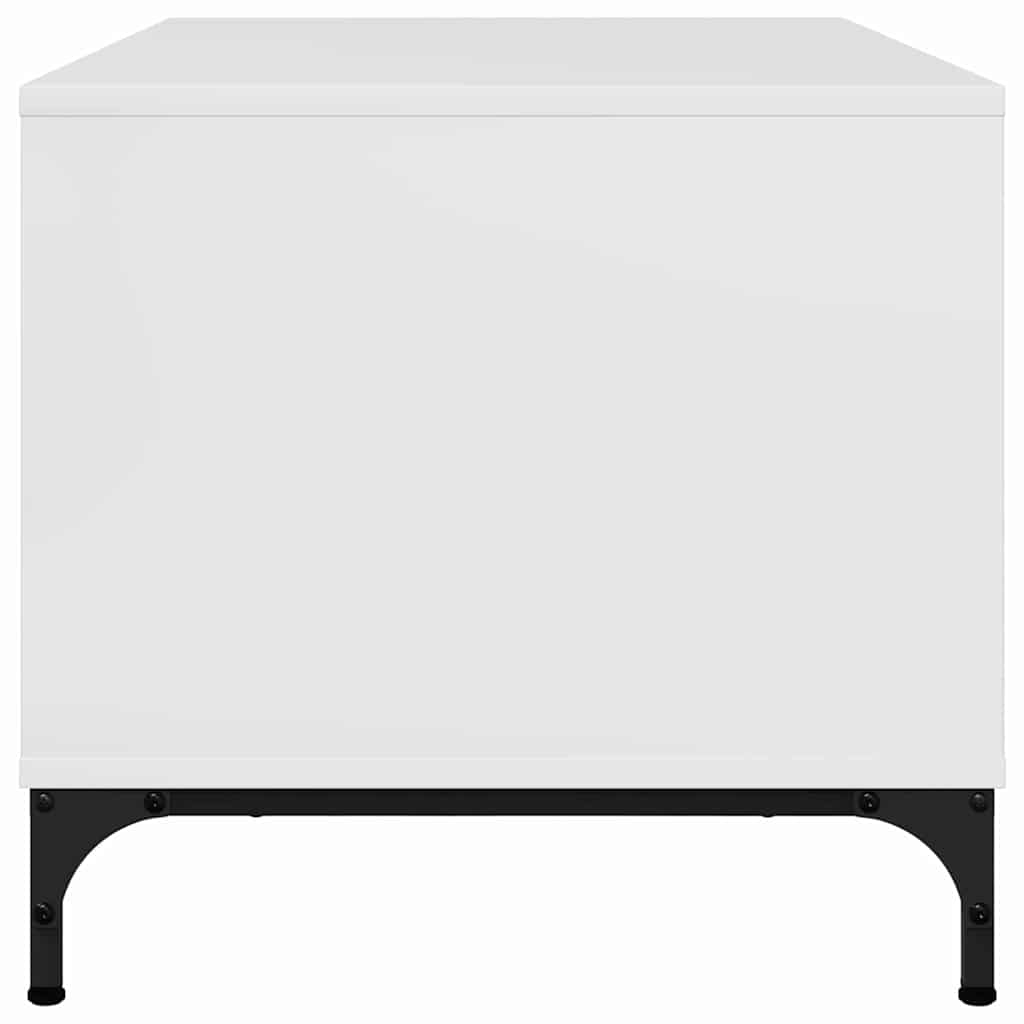 Salontafel met lade Hoogglans wit 90 x 49 x 46 cm Bewerkt hout