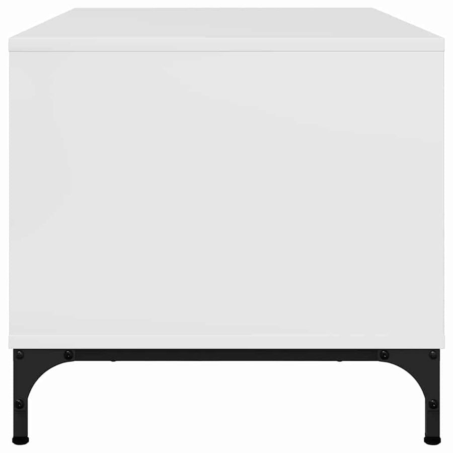 Salontafel met lade Hoogglans wit 90 x 49 x 46 cm Bewerkt hout