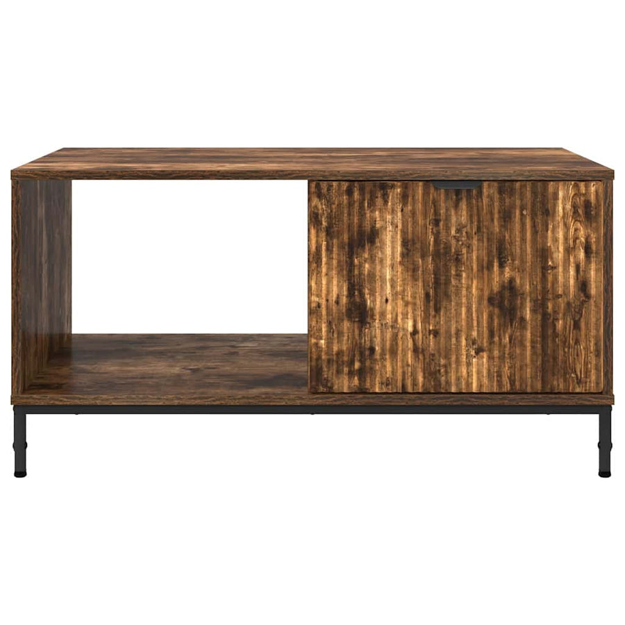 Salontafel met lade Gerookt eiken 90 x 49 x 46 cm Bewerkt hout
