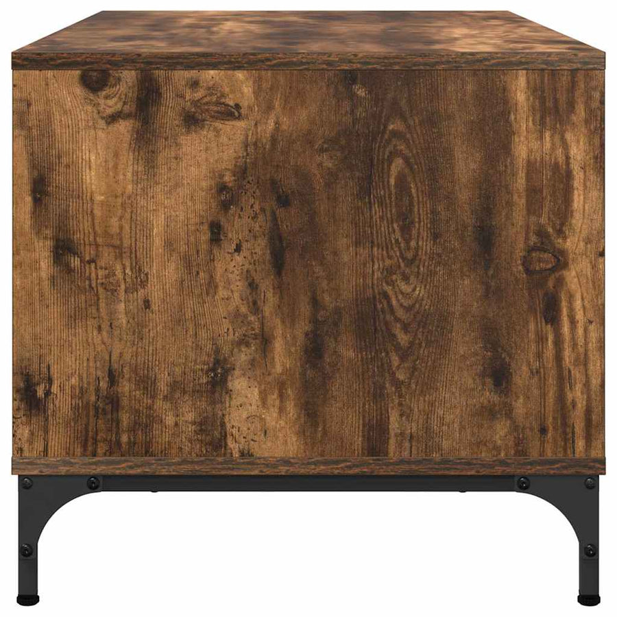Salontafel met lade Gerookt eiken 90 x 49 x 46 cm Bewerkt hout