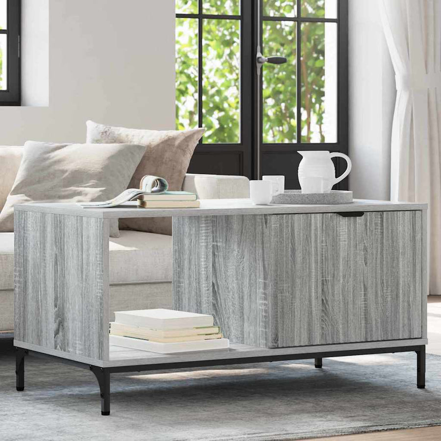 Salontafel met lade Grijs Sonoma 90 x 49 x 46 cm Bewerkt hout