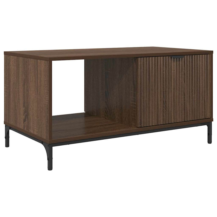 Salontafel met lade Bruin Eiken 90 x 49 x 46 cm Bewerkt hout
