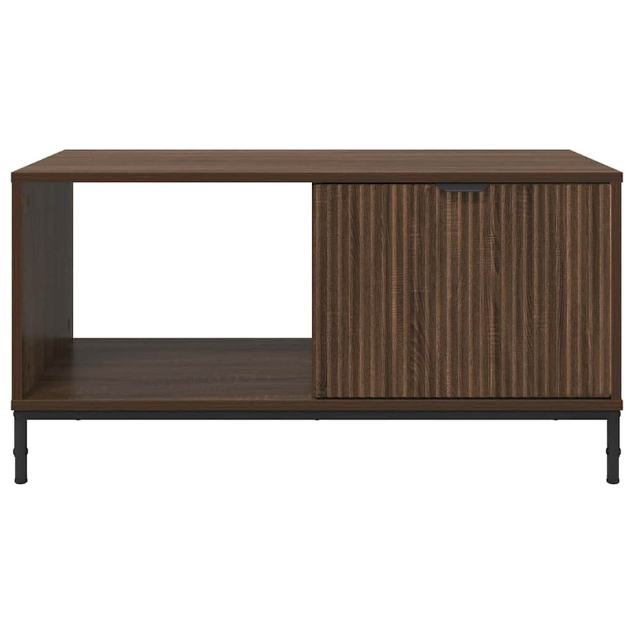 Salontafel met lade Bruin Eiken 90 x 49 x 46 cm Bewerkt hout