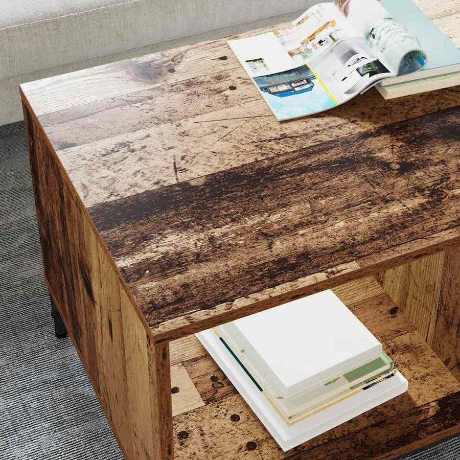 Salontafel met lade Oudhout 90 x 49 x 46 cm Bewerkt hout