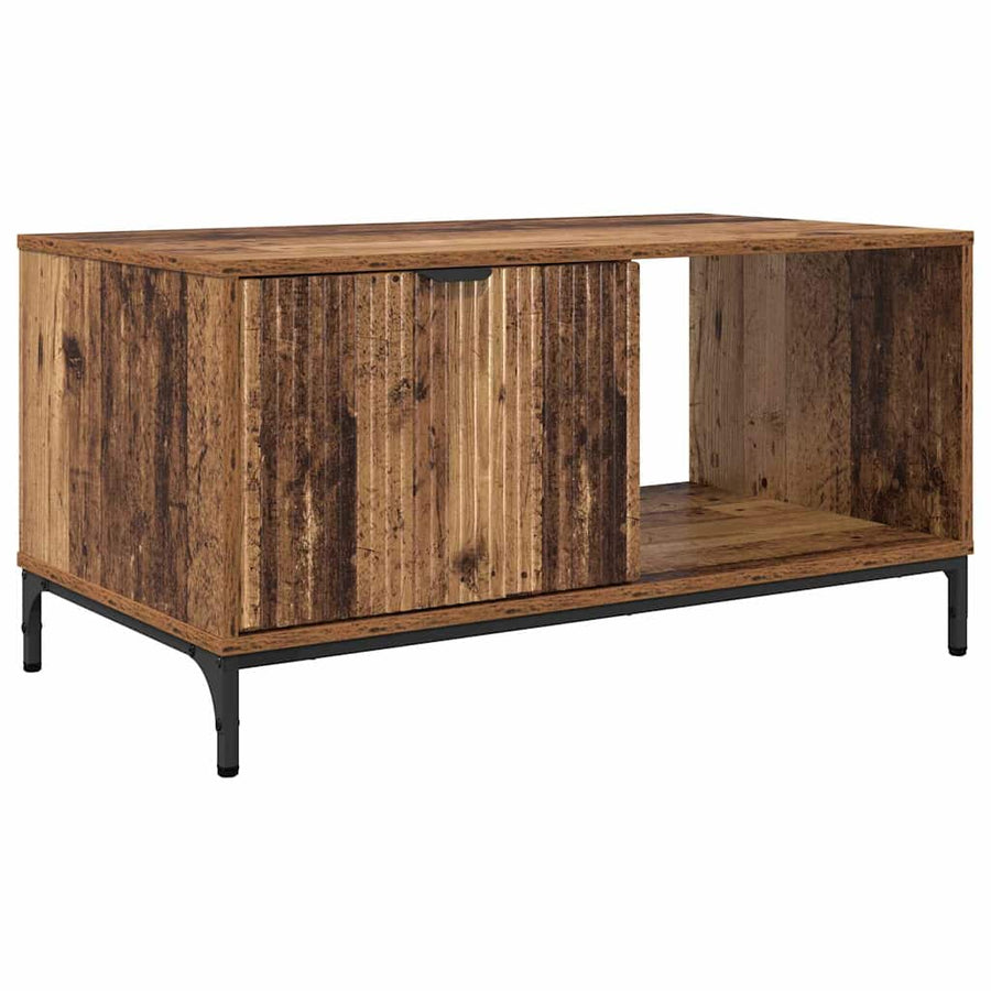 Salontafel met lade Oudhout 90 x 49 x 46 cm Bewerkt hout
