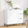 Sideboard with drawer White 89.5 x 33 x 82 cm Engineered wood