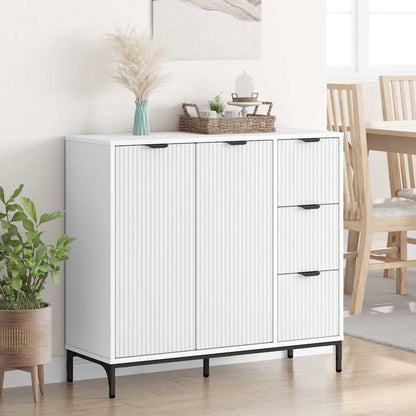 Dressoir met lade Wit 89,5 x 33 x 82 cm Bewerkt hout
