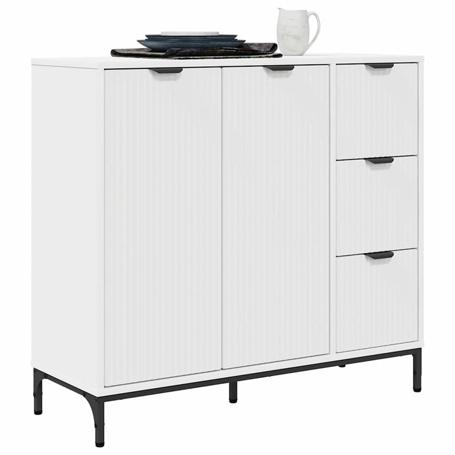 Dressoir met lade Wit 89,5 x 33 x 82 cm Bewerkt hout
