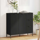 Dressoir zwart 89,5x33x82 cm bewerkt hout