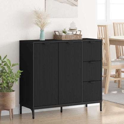Dressoir met lade Zwart 89,5 x 33 x 82 cm Bewerkt hout