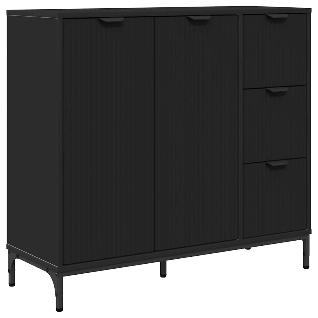 Dressoir met lade Zwart 89,5 x 33 x 82 cm Bewerkt hout