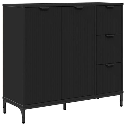 Dressoir met lade Zwart 89,5 x 33 x 82 cm Bewerkt hout