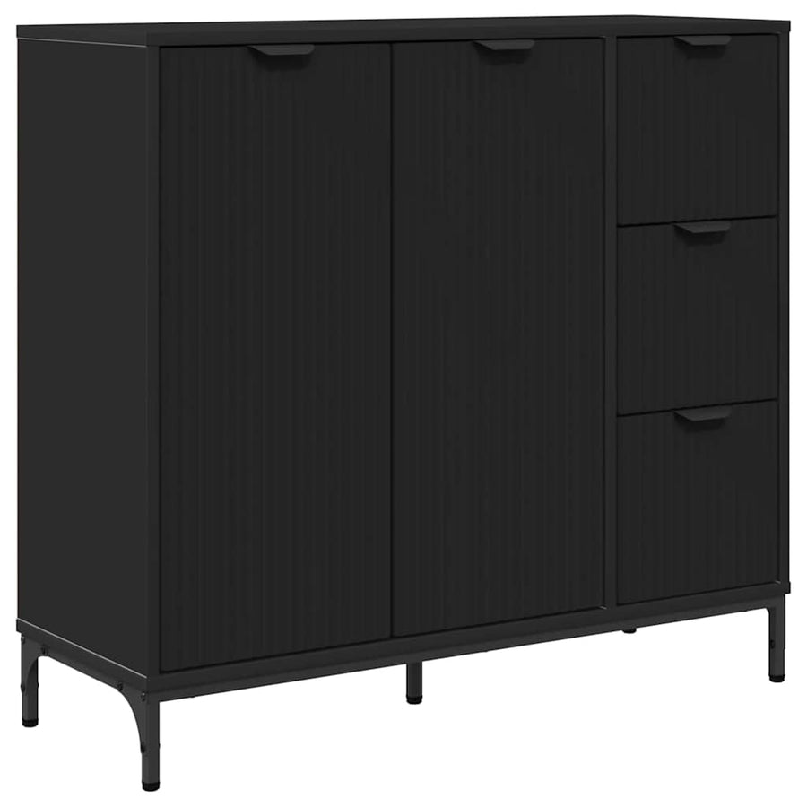 Dressoir met lade Zwart 89,5 x 33 x 82 cm Bewerkt hout