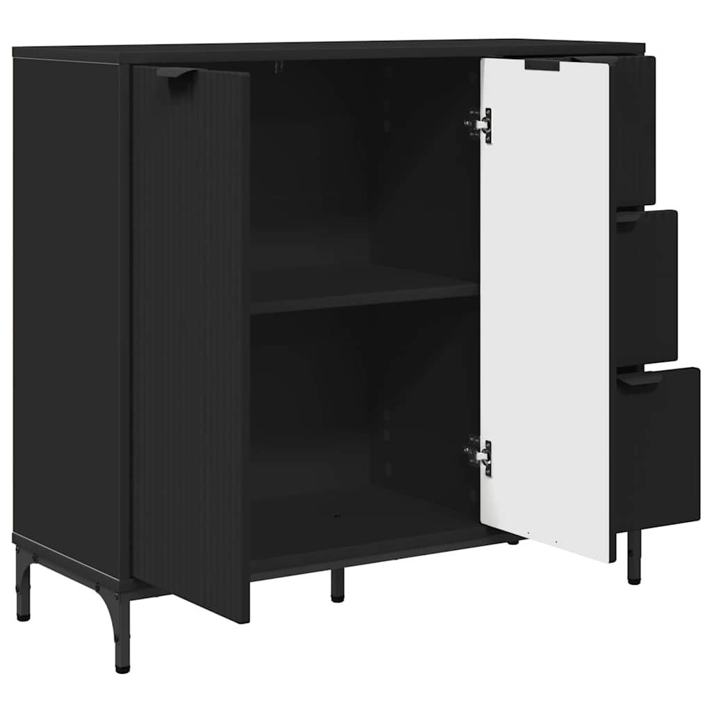 Dressoir met lade Zwart 89,5 x 33 x 82 cm Bewerkt hout