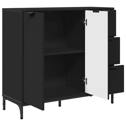 Dressoir met lade Zwart 89,5 x 33 x 82 cm Bewerkt hout